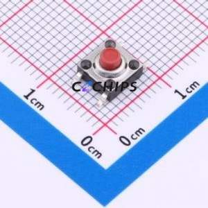 TS-1033S-A1B3-C3D2-R Tactile Switch SMD,6x6mm Switch Single Pole Single Throw Round Button 2.5N Vertical Mount - Product Image 1