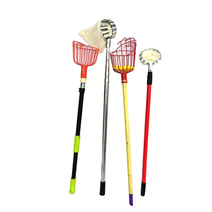 Ручной садовый инструмент с длинной ручкой для сбора фруктов с корзиной