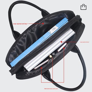 <strong>Large</strong> <strong>Capacity</strong> Business Briefcase Soft Zipper Three-Layer Storage Double Outer Pocket Design Soft <strong>Bag</strong> For Meeting Laptop - Product Image 3