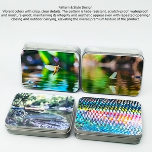 Caja de Pesca con Mosca Metálica de Bordes Redondeados, Diseño Compacto Mini de Doble Cara para Almacenamiento de Señuelos, Accesorio de Pesca con Mosca Ligero e Impermeable - Product Image 5