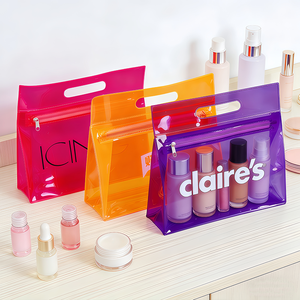 New PVC Makeup Bag Portable Handheld Cosmetic Pouch Travel Toiletry Organizer Bag Skincare Toiletries Storage Bag - Product Image 1