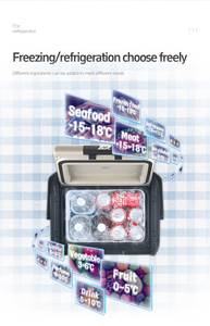 Heating car portable <b>fridge</b> 10L 12V/24V with Compressor Cooling -20C~10C <b>camping</b> <b>fridge</b> freezer - Product Image 6