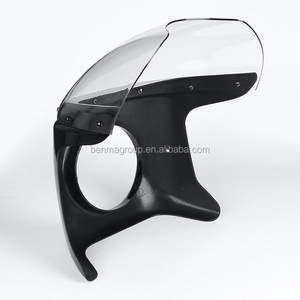 Faro <span class=keywords><strong>Universal</strong></span> de 7 Pulgadas para Motocicleta, Estilo Retro <span class=keywords><strong>Cafe</strong></span> <span class=keywords><strong>Racer</strong></span>, con Parabrisas - Product Image 6
