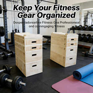 Soporte Apilable Premium de Madera <span class=keywords><strong>para</strong></span> Bloques de Barra, Ajustable en 4 Alturas, <span class=keywords><strong>para</strong></span> Bloques de Peso Muerto, Entrenamiento de Fuerza y Levantamiento de Pesas - Product Image 5