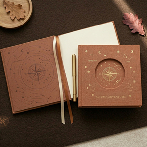 LABON Juego de Regalo de Diario de Edición Limitada Autumn Adventures, Cuaderno de Tapa Dura de Tela Vintage con Ventana Hueca, Planificador de Viajes Celestiales - Product Image 4