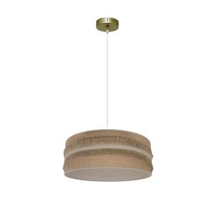 Lampada a sospensione 1xE27 in pelle beige, dimensioni 40x40cm, ideale per illuminare spazi e decorare ambienti moderni. - Product Image 1