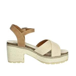 Sandalo con Tacco da Donna Refresh Beige 172637 Stile Zeppa con Plateau - Product Image 4