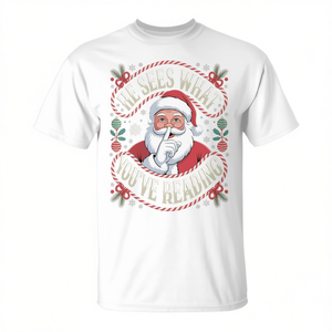 Él ve lo que estás leyendo, camiseta Bookish Christmas Tri Blend - Product Image 2