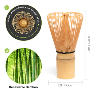 Fouet à Matcha en Bambou Réutilisable de Qualité Alimentaire, Design Japandi, Logo Personnalisé, Vente en Gros Usine, Fouet à Thé Matcha Chasen - Product Image 6