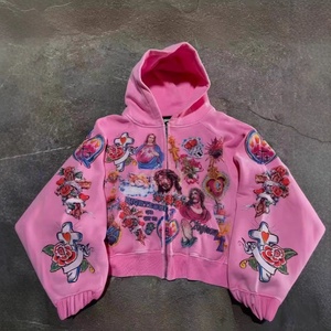 Sweat à capuche zippé décontracté en polyester et élasthanne, motif dessin animé RIGHTEOUS, coupe ample, taille XXL, collection Hiver 2024 - Product Image 2