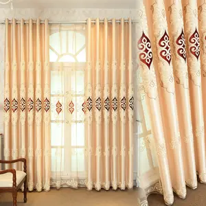 European Style Floral Embroidery Chenille Jacquard Luxury Curtain For The Living Room