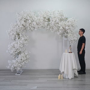 Fleurs artificielles en soie, fond de scène de mariage, fleurs de cerisier blanches, très demandées - Product Image 1