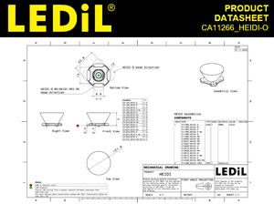 Ledils CA11266_HEIDI-O Lentille LED ovale 21,6 mm 14×47 degrés en PMMA avec ruban adhésif PU pour éclairage mural - Product Image 4