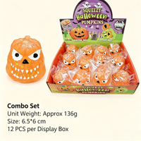 Nouvelle Arrivée : Boîte Mystère d'Halloween - Squishy Citrouille en Caoutchouc Anti-Stress pour Adultes, Jouet de Décompression de Table