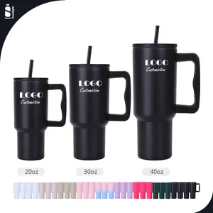 Trending Product 2024 Metal Drinking Cup Double Wall Vacuum Insulated Tumbler 30 Oz Mug Cup 40oz Tumbler With Handle Custom Logo