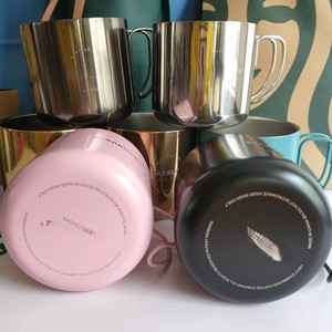 <strong>Star</strong> High-value Electroplated <strong>Mug</strong> 304 Stainless Steel Coffee Cup Anti-fall with Handle Student Couple Cup - Product Image 4