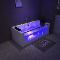 Baignoire autoportante de conception moderne 2026, baignoire en acrylique blanche pour 1 personne, baignoire de spa intérieure pour hôtels