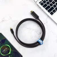 Cable Adaptador USB Tipo C a [destino de cable] de 1.8 m, Chapado en Oro, 4K 30Hz, con Cubierta de PVC para MacBook, Proyector, Monitor y Micrófono
