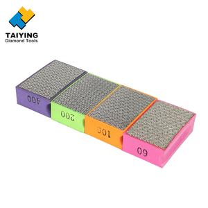 Tampon de <span class=keywords><strong>ponçage</strong></span> diamanté électroplaqué avec support, éponge de polissage manuel pour granit, marbre, verre, personnalisable OEM - Product Image 2