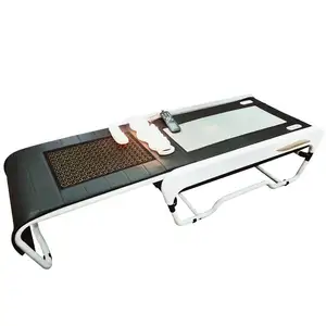 Foldable V3 Tourmaline Jade Warm Physiotherapy Bed Thermal Full Body Massage 150 Energy Stones and 3D Smart Lifting Massage Bed