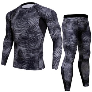 ชุดรัดกล้ามเนื้อแห้งเร็วสำหรับผู้ชายกางเกงขายาวผ้ายืดขนาดพิเศษพิมพ์ลายใช้งานได้จริงขายส่งจำนวน2ชิ้น - Product Image 5