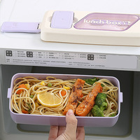 Nouveau design de boîte à lunch scolaire étanche et étanche au micro-ondes Récipient alimentaire empilable à double couche en plastique avec séparateurs