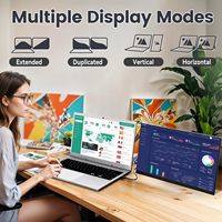 Kwumsy jusqu'à 15.6 "avec Wins/Mac/Linux/PS5 Ultra Slim Removable Extra 16:9 Laptop PC Extender Affichage à écran multiple