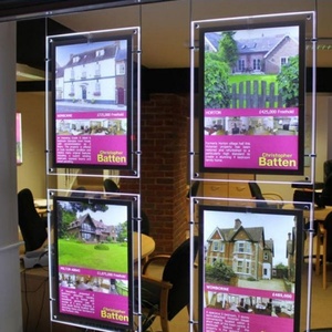 Custom Acrylic Ultra-Thin <b>LED</b> Hanging <b>Light</b> <b>Box</b> for Real Estate Menu-Waterproof Eco-Friendly 3-Year Warranty - Product Image 6