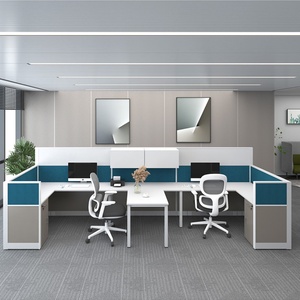 Modern Modular Office High Partition Wall Staff <b>Workstation</b> <b>Desk</b> for Home Office and Workshop - Product Image 4