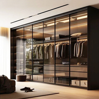Armoire de rangement pour vêtements en acier inoxydable et verre, design moderne et élégant, armoire modulaire, placard, Jerome Custom