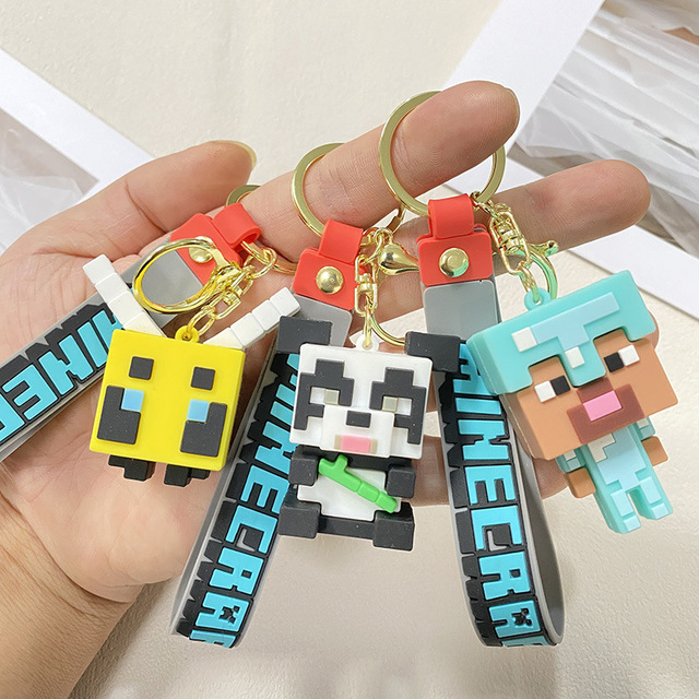 Customized PVC Keychain Car Pendant Soft Cartoon 3D Mini Character Anime Game Merchandise My World Made in China