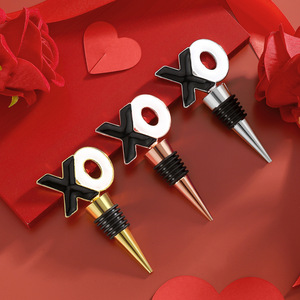 XO <b>Wine</b> Bottle <b>Stopper</b> Gold Silver Rose Gold Zinc Alloy Sealing <b>Wine</b> <b>Stoppers</b> For Valentine's Day Gift - Product Image 1