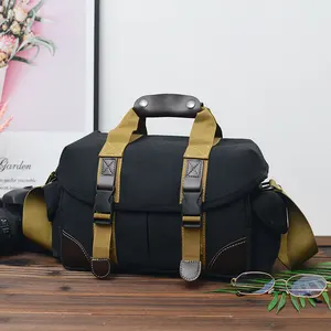 Professional manufacturing vintage canvas waterproof digital DSLR fashion video camera bag