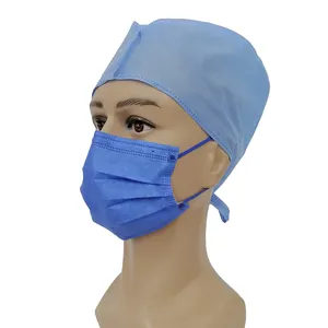 批发高品质面罩蓝色耳塞无纺布面罩3层外科面罩一次性面罩