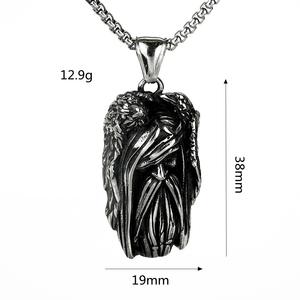 <b>Titanium</b> Steel Viking Odin Pendant Men's Stainless Steel Necklace Wings Themed Gift Jewelry Fashion Accessory - Product Image 5