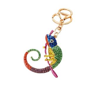 Elmas bukalemun anahtarlık Bling kristal Rhinestone kertenkele anahtarlık sevimli hayvan yenilik Charm Pet hediye Gecko tarzı - Product Image 5