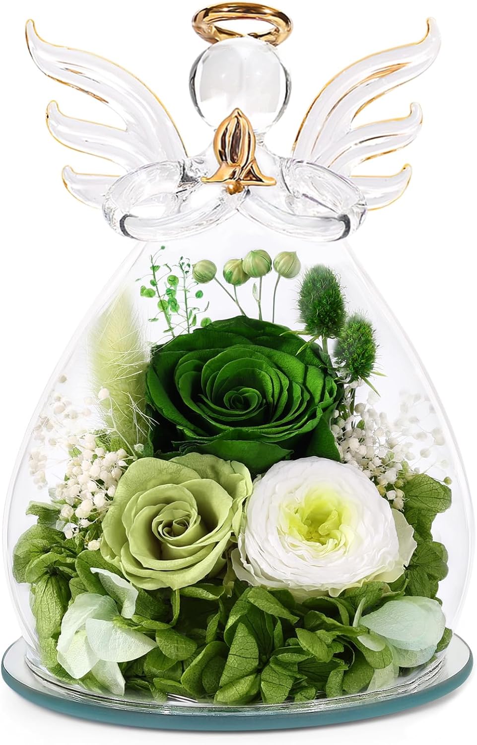 Verde-rosa-austin-bebé aliento-hortensia