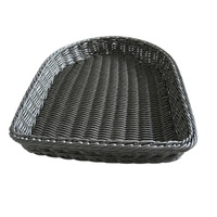 Panier à chaussures en PP noir durable imitation rotin, support léger en rotin tressé, facile à transporter pour chambre d'hôtel