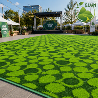 Gazon artificiel à motif rayé 3D, tapis imprimé à lignes, gazon synthétique PE résistant aux UV, pour terrains de sport, décoration de cour, rose
