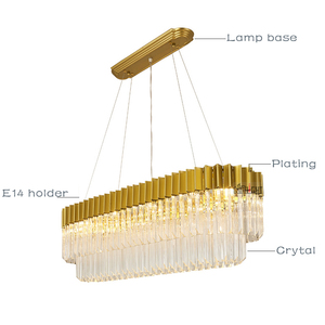 Chiếu sáng trong nhà treo trần cao Ánh sáng phòng khách LED Đèn chùm tinh thể hiện đại sang trọng lớn Mặt dây chuyền đèn - Product Image 3