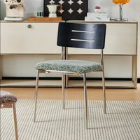 Chaise et tabouret de salle à manger vintage en acier inoxydable, design Bauhaus, pour la maison, le bureau et l'hôtellerie, nouveau modèle 2026
