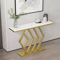 Meubles italiens de salon de haute qualité en acier inoxydable tables console de couloir de style luxueux