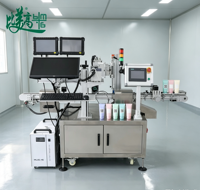 Machine automatique de codage laser UV et de corrélation des codes pour bouteilles de produits chimiques quotidiens avec tri des bouteilles par code QR interne et externe