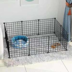 Parc pour animaux de compagnie bricolage panneaux de clôture en fil métallique intérieur cochon d'inde petits animaux Habitatdiy cage à lapins/ventilateur pour chien hérisson/clôture de cour portable - Product Image 1