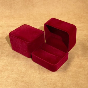 Factory wholesale custom red velvet <b>jewelry</b> <b>boxes</b> for rings, earrings, pendants, <b>necklaces</b> and bracelets, high end <b>jewelry</b> <b>boxes</b> - Product Image 3