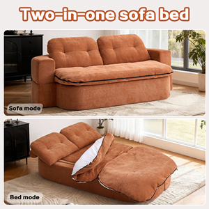 Modern Corner Sofa <b>Set</b> with 2 Pillows Convertible <b>Linen</b> Sofa Bed Eco-Friendly & Durable No Assembly Required - Product Image 3