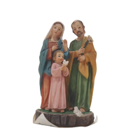 Statue de la Sainte Famille en résine peinte à la main, modèle de crèche, décoration de Noël pour la maison