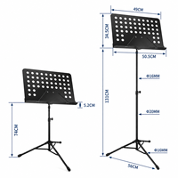 Pupitre de musique professionnel moderne pliable, étanche et multifonctionnel en acier au carbone épaissi, support de partition réglable sur trépied de bureau