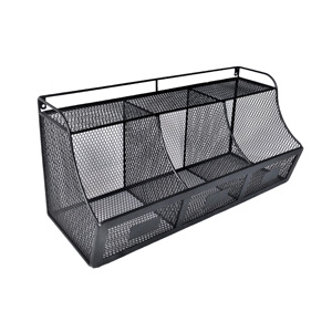 Lớn mộc mạc màu nâu dây kim loại treo tường giỏ trái cây bảng đen tổ chức <span class=keywords><strong>bin</strong></span> treo Rau sắt Lưới lưu trữ <span class=keywords><strong>bin</strong></span> đóng hộp - Product Image 4