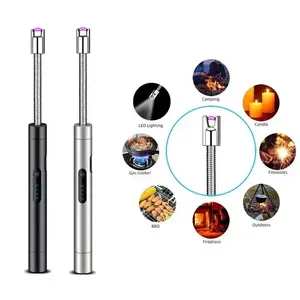 KY Chinese Manufacturer Candle Lighter Replaceable Battery Rechargeable Usb Metal Electric Kitchen Lighter